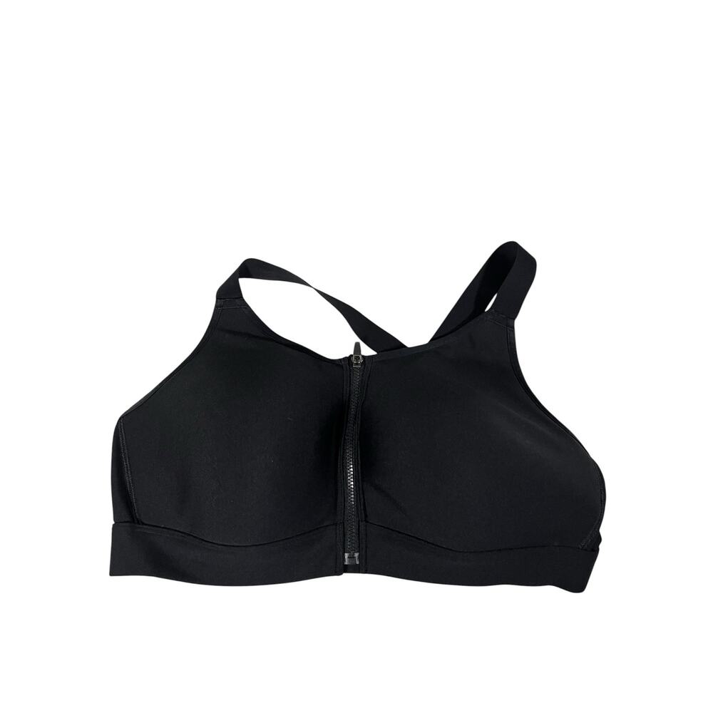 Under Armour Women’s L Continuum Black Zip High Impact Gym Sports Bra 1374122 - Picture 3 of 13